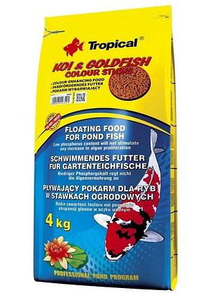 Сухой корм для прудовых рыб tropical koi & goldfish colour sticks в палочках 50 л