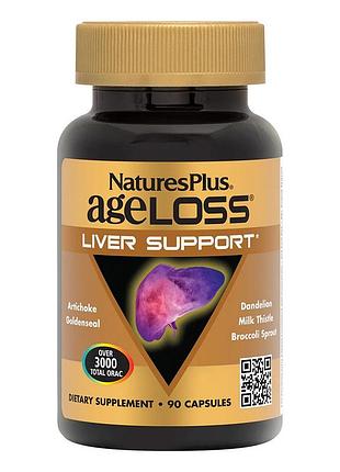 Комплекс для підтримки печінки, ageloss liver support, natures plus, 90 капсул