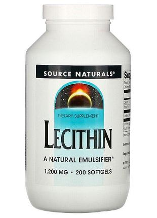 Лецитин 1200мг, source naturals, 200 желатинових капсул
