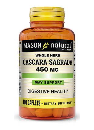 Каскара саграда, 450 мг, cascara sagrada, mason natural, 100 каплет