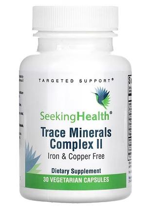 Комплекс мікроелементів без заліза та міді, trace complex ii, iron&copper free, seeking health, 30 вегетаріанських капсул