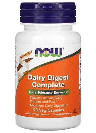 Травні ферменти dairy digest complete now foods 90 капсул — для комфортного перетравлення молочних продуктів
