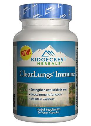 Імуностимулювальний комплекс для підтримки легких clear lungs immune, ridgecrest herbals — китайські трави + вітаміни с, а, цинк,