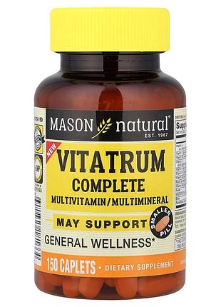 Мультивітаміни та мультимінерали, vitatrum complete, mason natural, 150 каплет