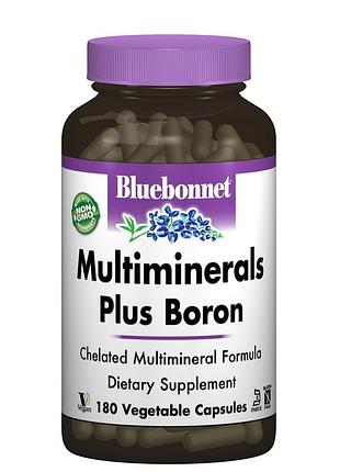 Мультимінерали + бор із залізом, bluebonnet nutrition — 11 мінералів для кісток, серця й енергії, 180 вегетаріанських капсул