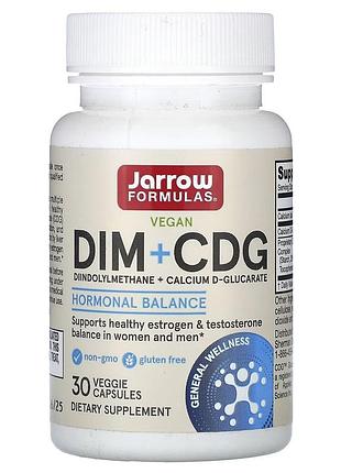 Дииндолилметан и d-глюкарат кальция dim + cdg jarrow formulas 30 капсул — поддержка детоксикации печени и метаболизма