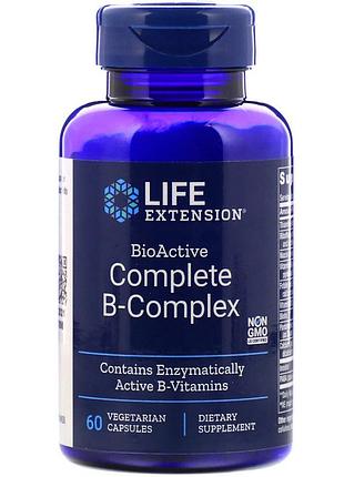 Комплекс вітамінів групи в, bioactive complete b-complex, life extension, 60 вегетаріанських капсул