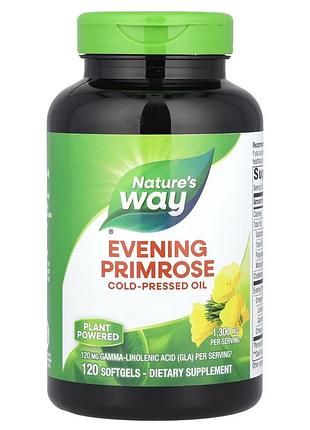 Примула вечірня, 1300 мг, evening primrose, nature's way, 120 гелевих капсул