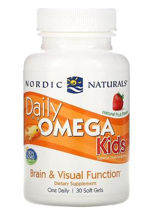 Омега для детей для ежедневного употребления, daily omega kids, nordic naturals, 500 мг, 30 капсул