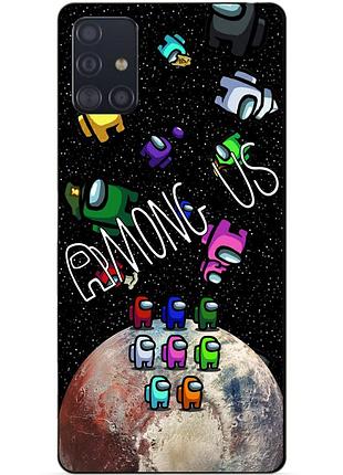 Чехол силиконовый бампер для samsung a71 с рисунком амонг ас among us