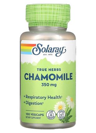 Ромашка, 350 мг, chamomile, solaray, 100 вегетаріанських капсул