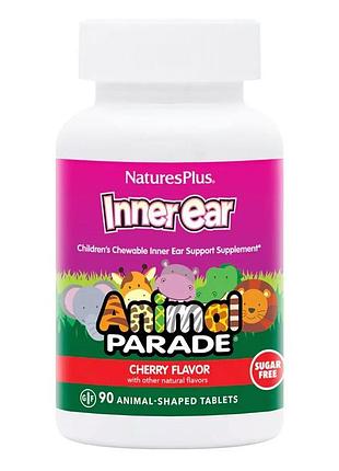 Комплекс для поддержки внутреннего уха для детей, вкус вишни, animal parade, natures plus, 90 жевательных таблеток