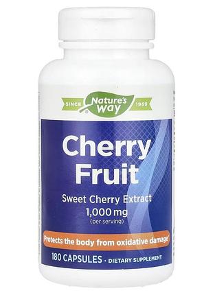 Вишня, 1000 мг, sweet cherry extract, nature's way — экстракт вишни для суставов и сосудов, 180 капсул