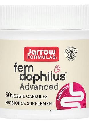 Пробиотики для женщин, 10 млрд кое, vegan fem dophilus, advanced, jarrow formulas, 30 капсул
