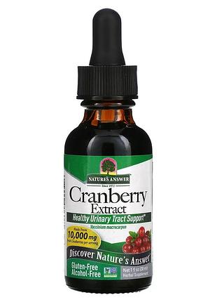Екстракт журавлини, без спирту, 10000 мг, cranberry extract, alcohol-free, nature's answer, 30 мл