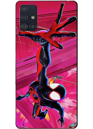 Чехол силиконовый бампер для samsung a71 с рисунком spider man человек паук майлз моралес