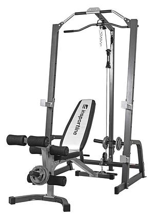 Багатофункціональний силовий тренажер power rack insportline pw60 з блоками, лавкою, турніком та стійкою