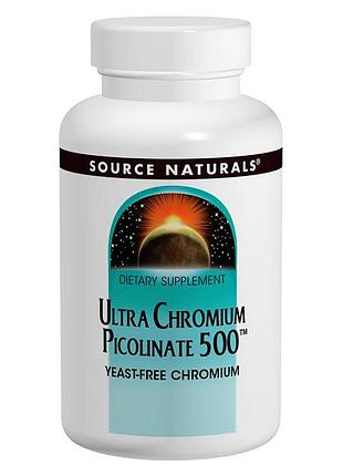Ультра хром пиколинат 500 мкг, source naturals — для метаболизма, холестерина и контроля веса, 120 таблеток