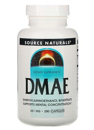 Dmae (диметиламіноетанол) 351мг, source naturals, 200 капсул