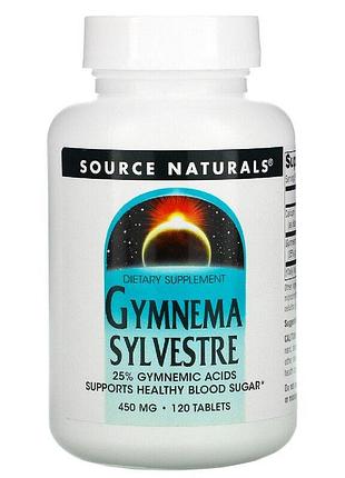 Джимнема 450мг, gymnema sylvestre, source naturals, 120 таблеток