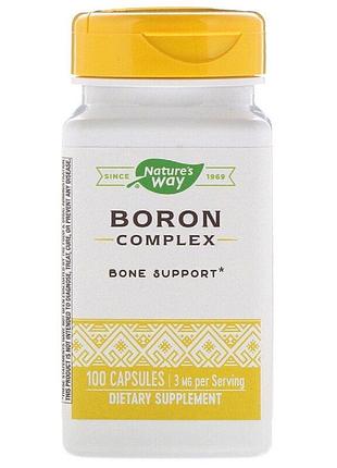 Бор, 3 мг, boron complex, nature's way, 100 капсул