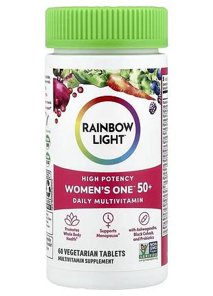 Мультивитамины для женщин 50+, women's one 50+, high potency, rainbow light, 60 таблеток