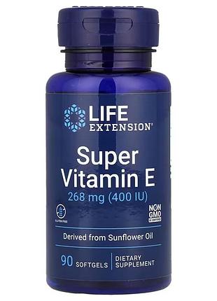 Витамин e, 268 мг, super vitamin e, life extension, 90 гелевых капсул