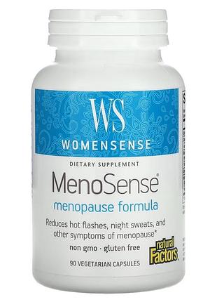 Поддержка при менопаузе, womensense, menosense, menopause formula, natural factors, 90 вегетарианских капсул