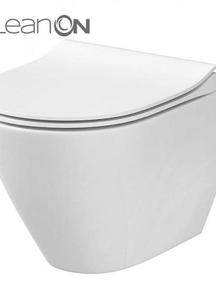 Cet cersanit 743 city oval clean on подвесной с крышкой slim дюропласт лифт