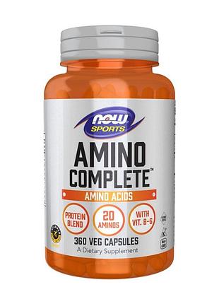 Амінокомплекс, sports, amino complete, now foods, 360 капсул — для енергії, м'язів і відновлення