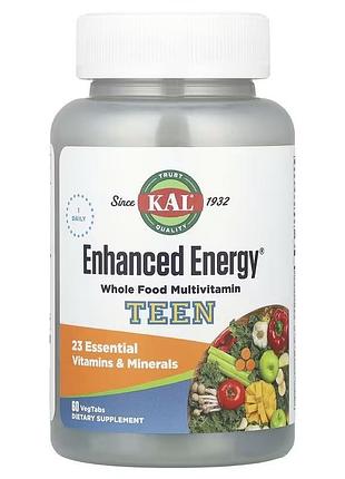 Комплекс для подростков enhanced energy kal — витамины, минералы, суперфуды для памяти и концентрации, 60 вегетарианских таблеток
