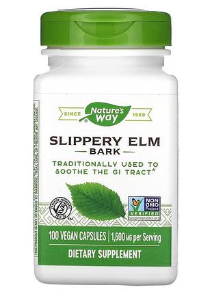 Слизький в'яз, slippery elm bark, nature's way, 400 мг 100 капсул
