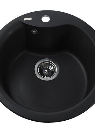 Гранитная мойка globus lux orta черный 485мм-а0002