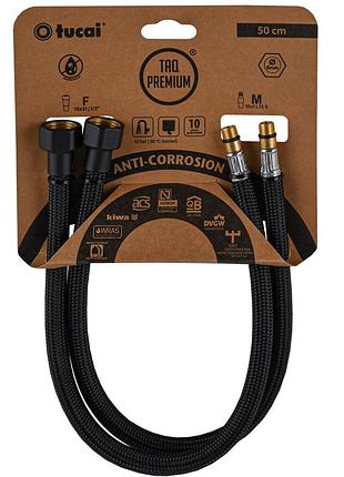 Шланг для смесителя tucai taq premium grif м10х1/2| 0.5м. антикор. aсb пара (черный мат) 209965