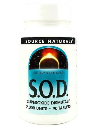 Сод ферменты 235 мг, source naturals — супероксиддисмутаза для антиоксидантной защиты и здоровья, 90 таблеток