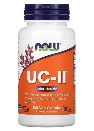 Колаген натуральний тип ii, uc-ii, now foods, 120 вегетаріанських капсул