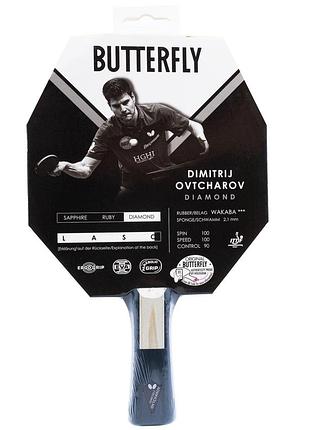 Ракетка для настольного тенниса butterfly ovtcharov diamond, черная