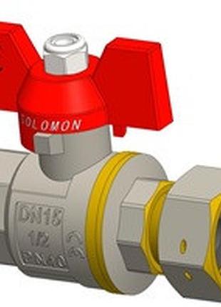 Кран шаровой прямой с накидной гайкой solomon 1/2| вв pn40 (v6002-s)