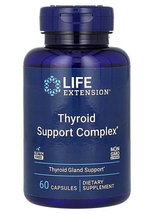 Комплекс для підтримки щитоподібної залози thyroid support life extension 60 капсул — з йодом, ашвагандою й l-тирозином
