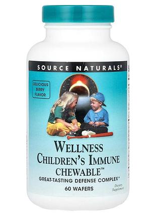 Детские витамины для иммунной системы source naturals wellness 60 пластинок — с витамином с, цинком, эхинацеей и бузиной