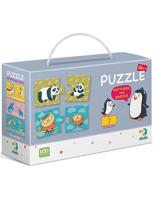 Детский пазл мама и малыш dodo 300150, 12 пазлов по 2 элемента