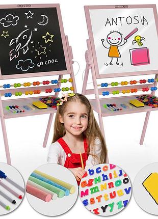 Крейдяна дошка магнітна поворотна ricokids рожева