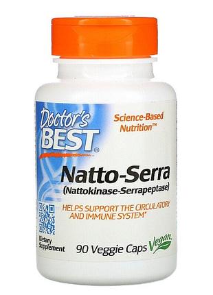 Наттокиназа и серрапептаза natto-serra doctor's best 90 капсул — комплекс ферментов для сердца и сосудов