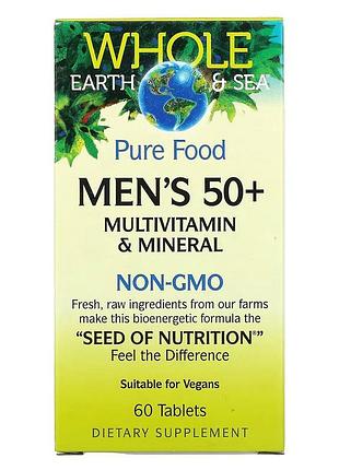 Мультивитаминный и минеральный комплекс для мужчин 50+, men's 50+, natural factors, 60 таблеток