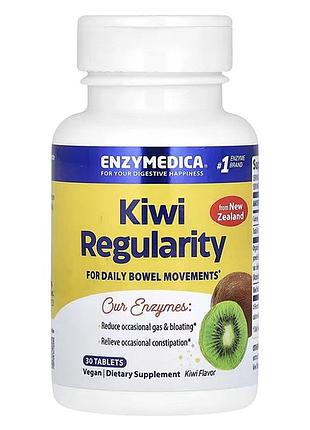 Ківі, kiwi regularity, enzymedica, 30 жувальних таблеток — для регулярного випорожнення та комфортного травлення