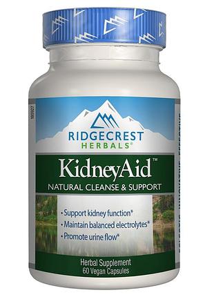 Комплекс для поддержки функции почек kidneyaid, ridgecrest herbals — растительные экстракты для почек и мочевого пузыря, 60 капсул