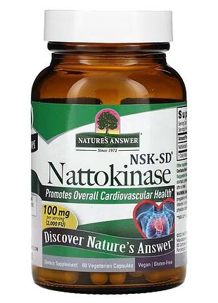 Наттокиназа 100 мг nattokinase nature's answer 60 капсул — фермент nsk-sd® для сердца и сосудов