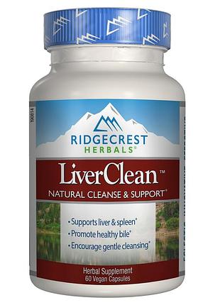 Натуральный комплекс для поддержки и защиты печени, liverclean, ridgecrest herbals, 60 капсул