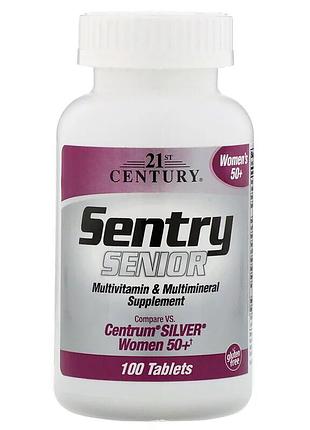 Мультивітаміни та мультимінерали для жінок 50+, sentry senior, 21st century, 100 таблеток