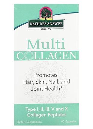 Мультиколлаген, multi collagen, nature's answer, 90 капсул